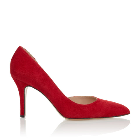 Half d'Orsay Pump - Red Suede