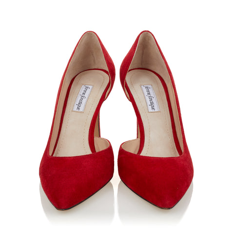 Half d'Orsay Pump - Red Suede