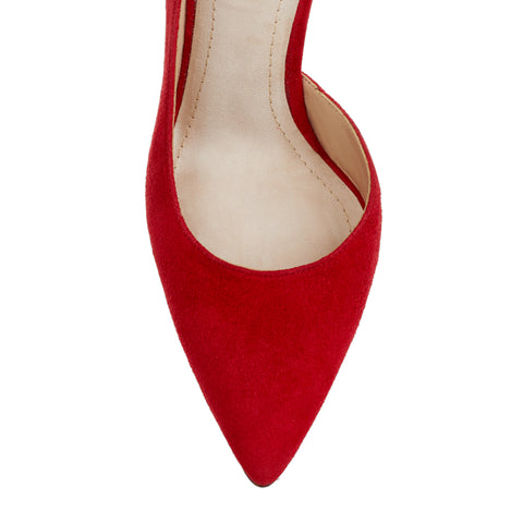 Half d'Orsay Pump - Red Suede