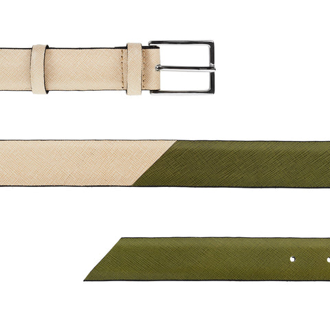 Signature Belt - Olive & Beige
