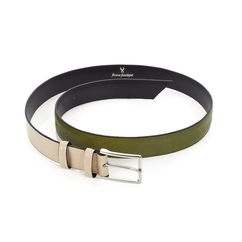 Signature Belt - Olive & Beige