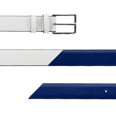 Signature Belt - Royal & White