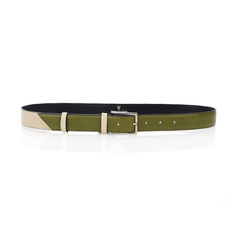 Signature Belt - Olive & Beige